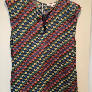 sleeveless multicolor women's shell blouse
